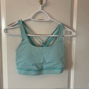 Blue & white striped lululemon sports bra - size 8